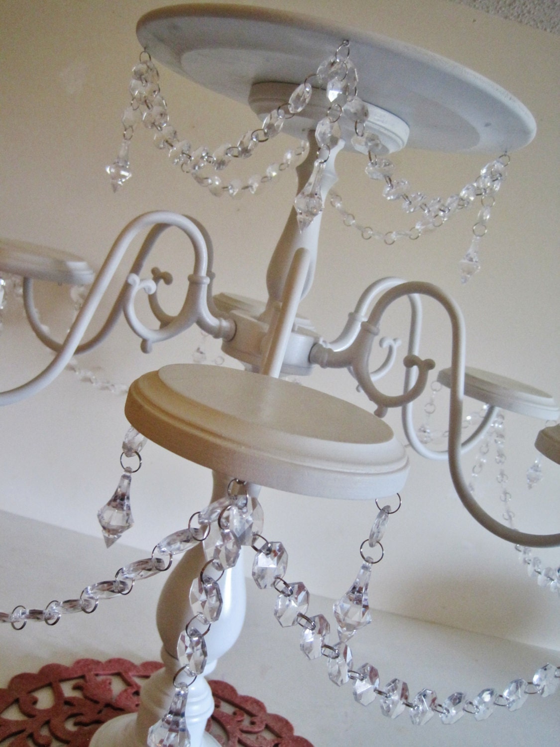Giant Crystal Chandelier Cake and Cupcake Stand in White MADE