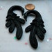 Black 4 Feather 1/2" Ear Plugs