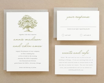 Printable Wedding Invitation Template INSTANT DOWNLOAD Oak