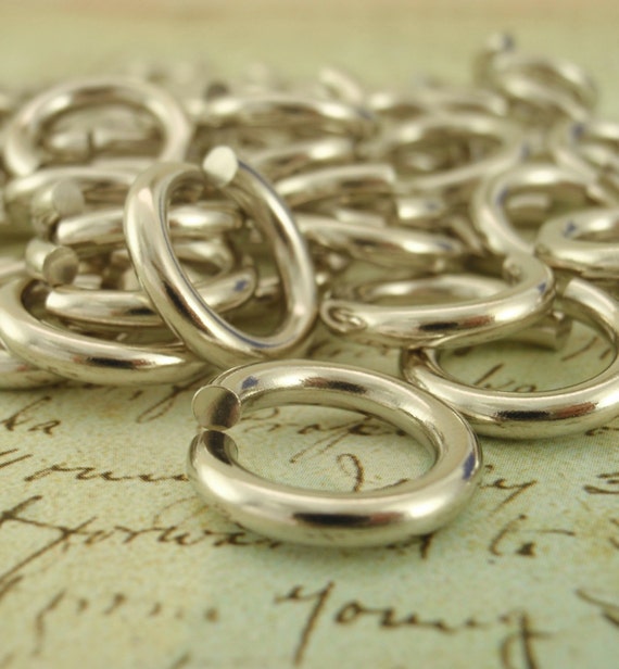 25 EPIC Solid Nickel Silver Jump Rings 10 gauge 10mm ID
