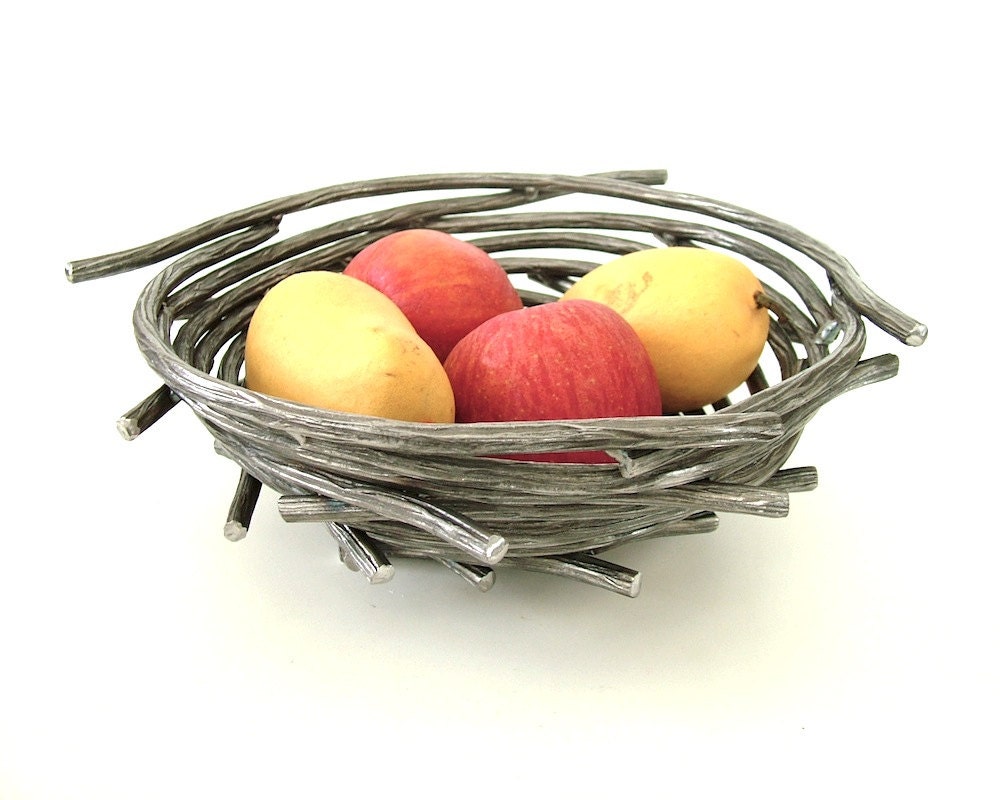 Bird Nest Bowl/Steel Twig Bowl/Functional Fine by CitiZenoBjeCts