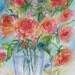 abstract roses still life original watercolor painting impressionism floral fine art 16 x 20 frame ready