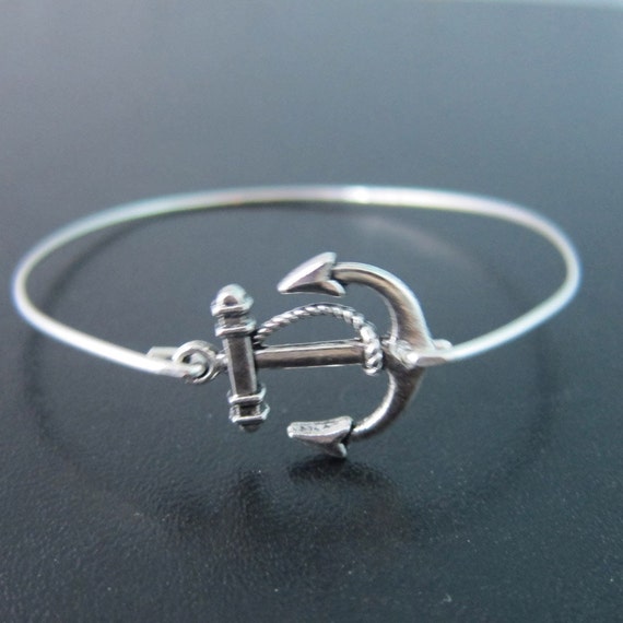 Silver Anchor Bracelet Ocean Themed Jewelry Navy Wife