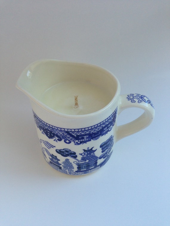 Ceramic china milk jug candle