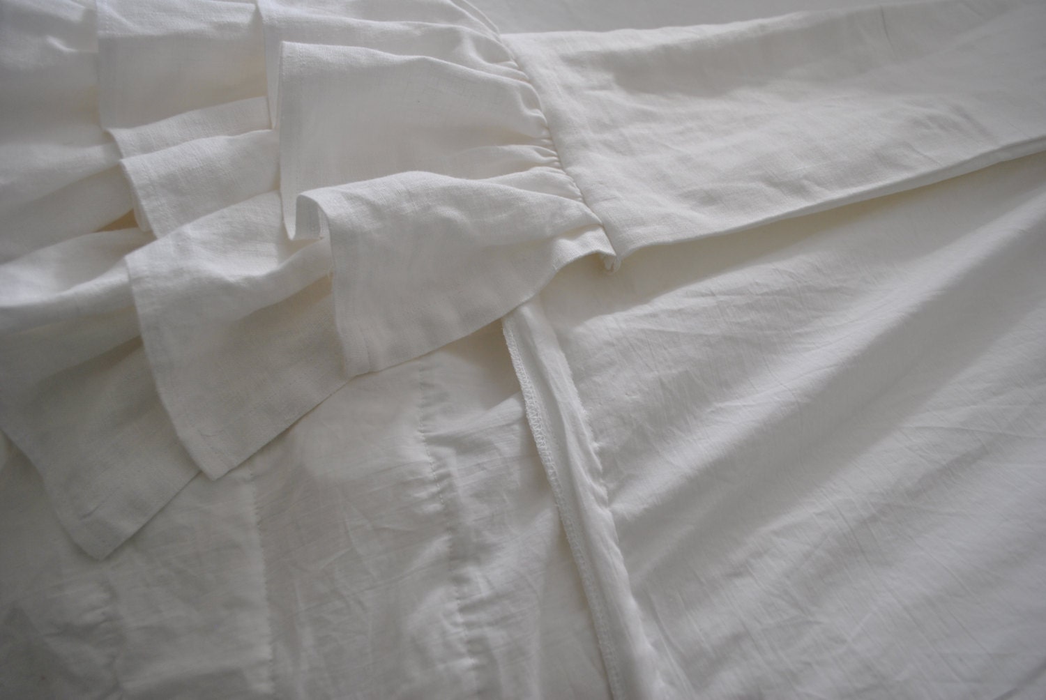 Linen Ruffled Coverlet