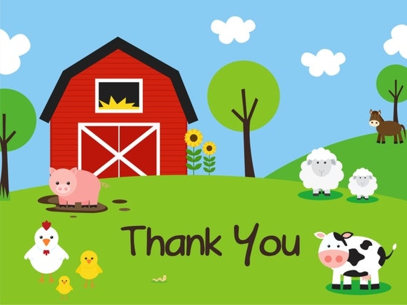 Farm Theme Thank You 4.25x5.5 Thank You Post Card