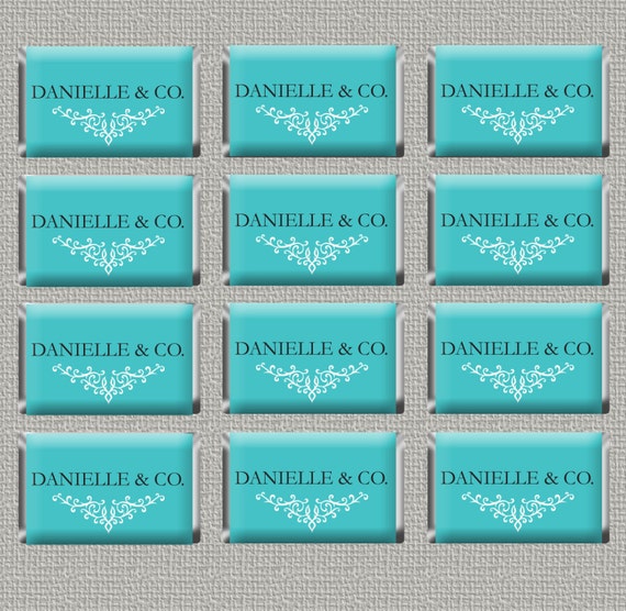 PRINTABLE Custom Personalized Robins Egg Blue Mini Candy Bar Wrappers Il_570xn