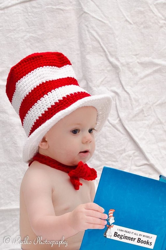 Dr Seuss birthday hat photo prop diaper cover and tie included