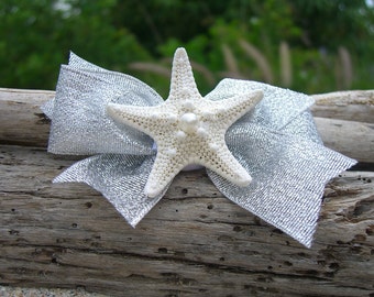 Starfish Hair Clip-SEASHORE SPARKLE-Mermaids, Beach Weddings, Silver , Girl Hair Clip, Summer Vacation, Starfish