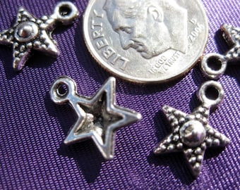 small Star Charm Tibetan silver jewelry supply 5 pieces