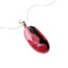 Black and Red Oval Pendant Necklace - Abstract Art Glass Jewelry