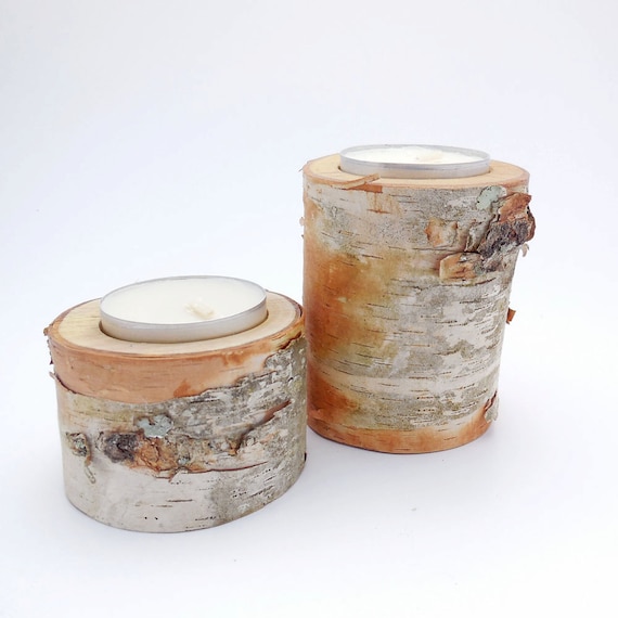 Birch candle holders