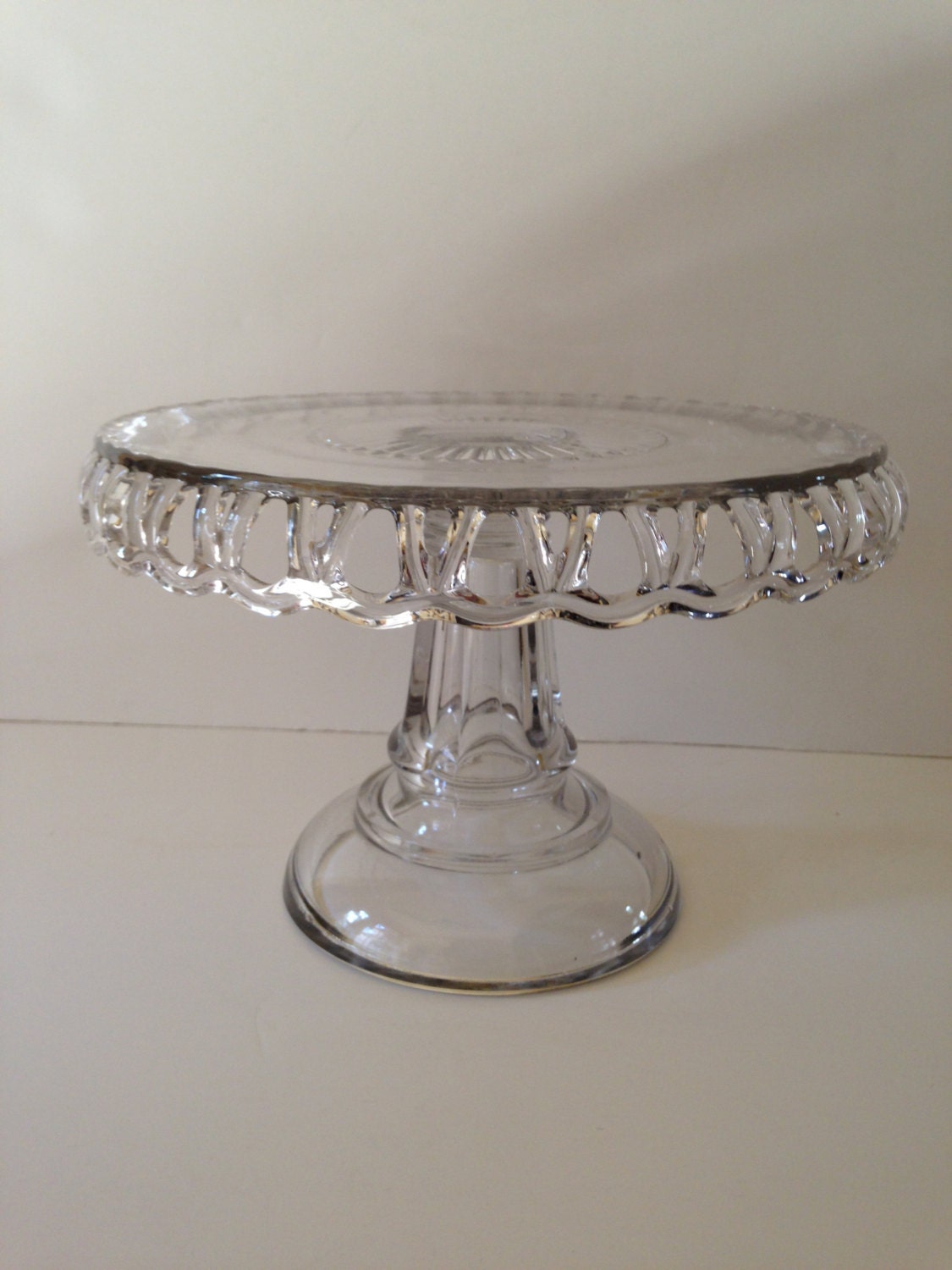 Antique Glass Pedestal Cake Stand
