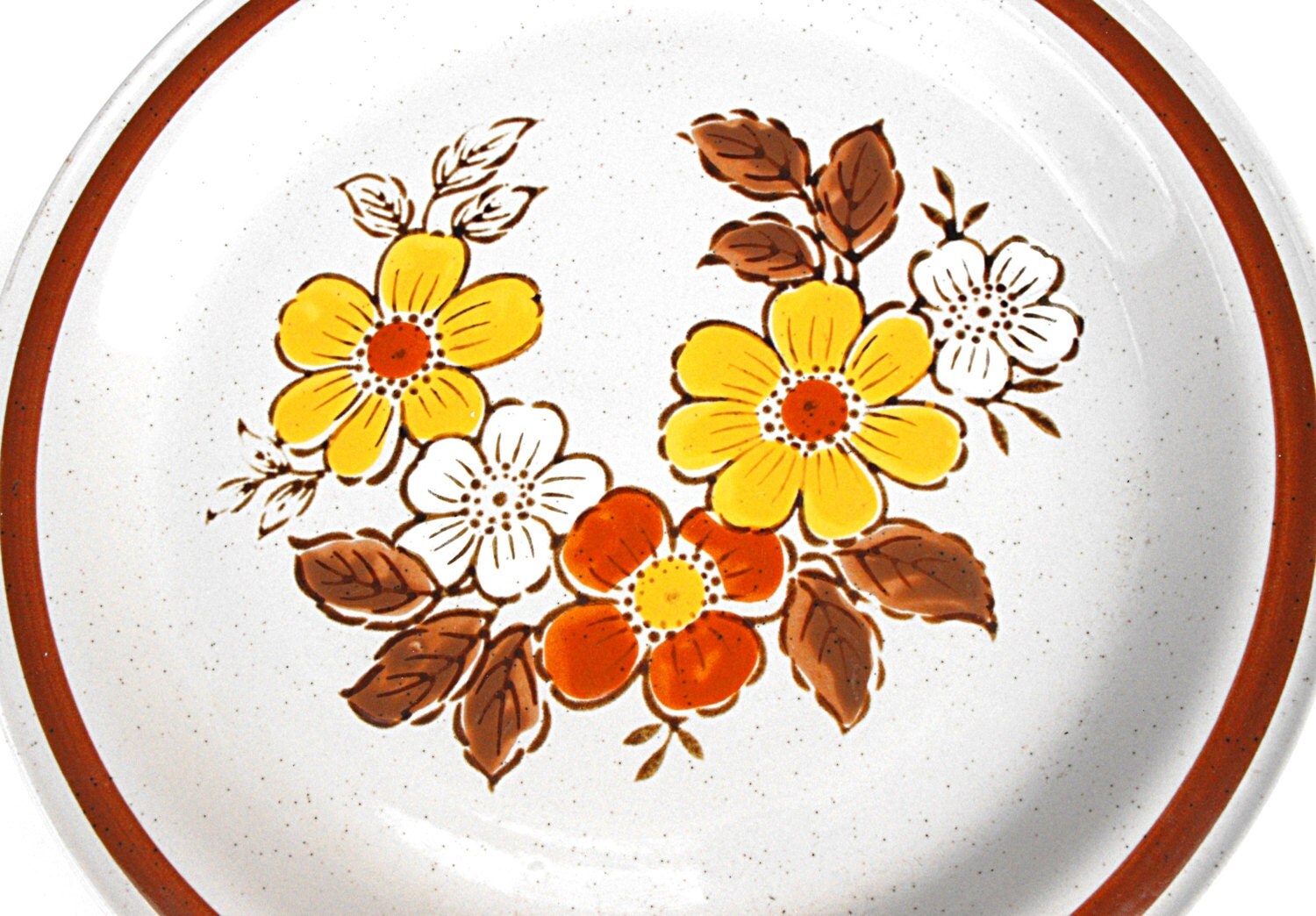 1970's Hippie Flower Plate Vintage Autumn Collection