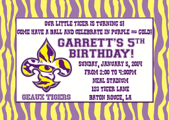 Lsu Birthday Invitations 4