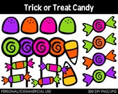 Trick or Treat Candy Clipart - Digital Clip Art Graphics for Personal or Commercial Use Il_170x135