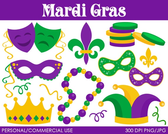 Mardi Gras Clipart Digital Clip Art Graphics for by MareeTruelove