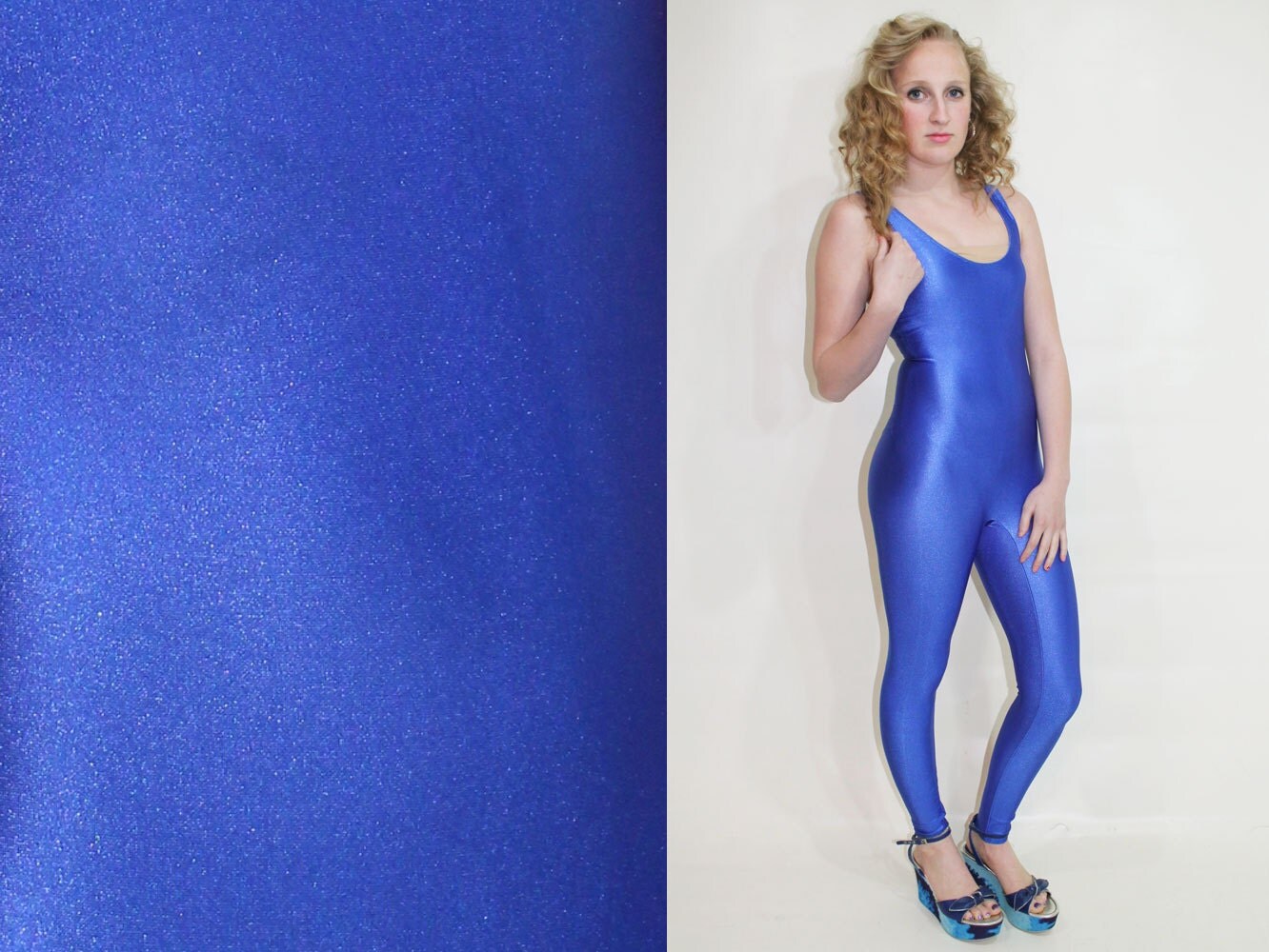 80s Spandex Unitard Bodysuit Leotard Jumpsuit Pants Electric 4010