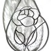 Rose suncatcher, stained glass suncatcher, contemporary modern decor, glass rose panel, love romance gift, flower suncatcher, home decor