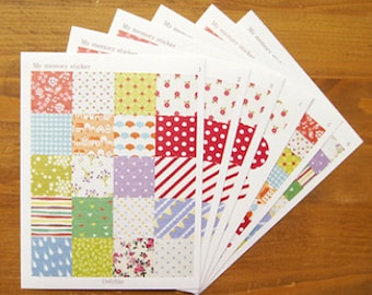 My Memory Fabric Style Pattern Stickers - 6 sheets (4.5 x 6in)
