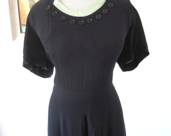 Vintage 1940s 1950s Dress xl Zip Front Cotton by vintagecurve