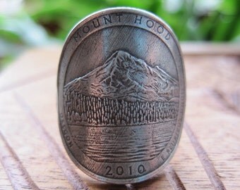 ... Hood Oregon Quarter Ring with Sterling Silver Band MADE TO ORDER