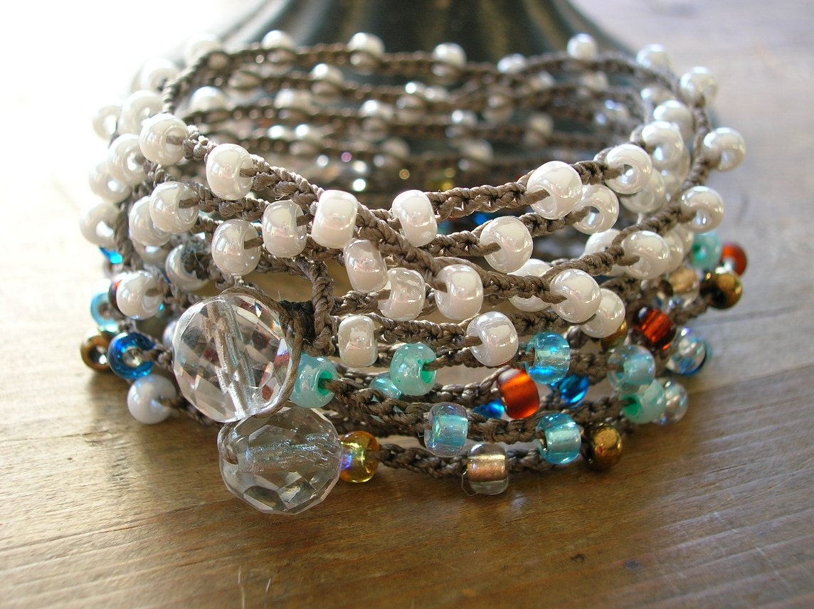 Crochet wrap bracelets COMBO Bohemian jewelry beach jewelry