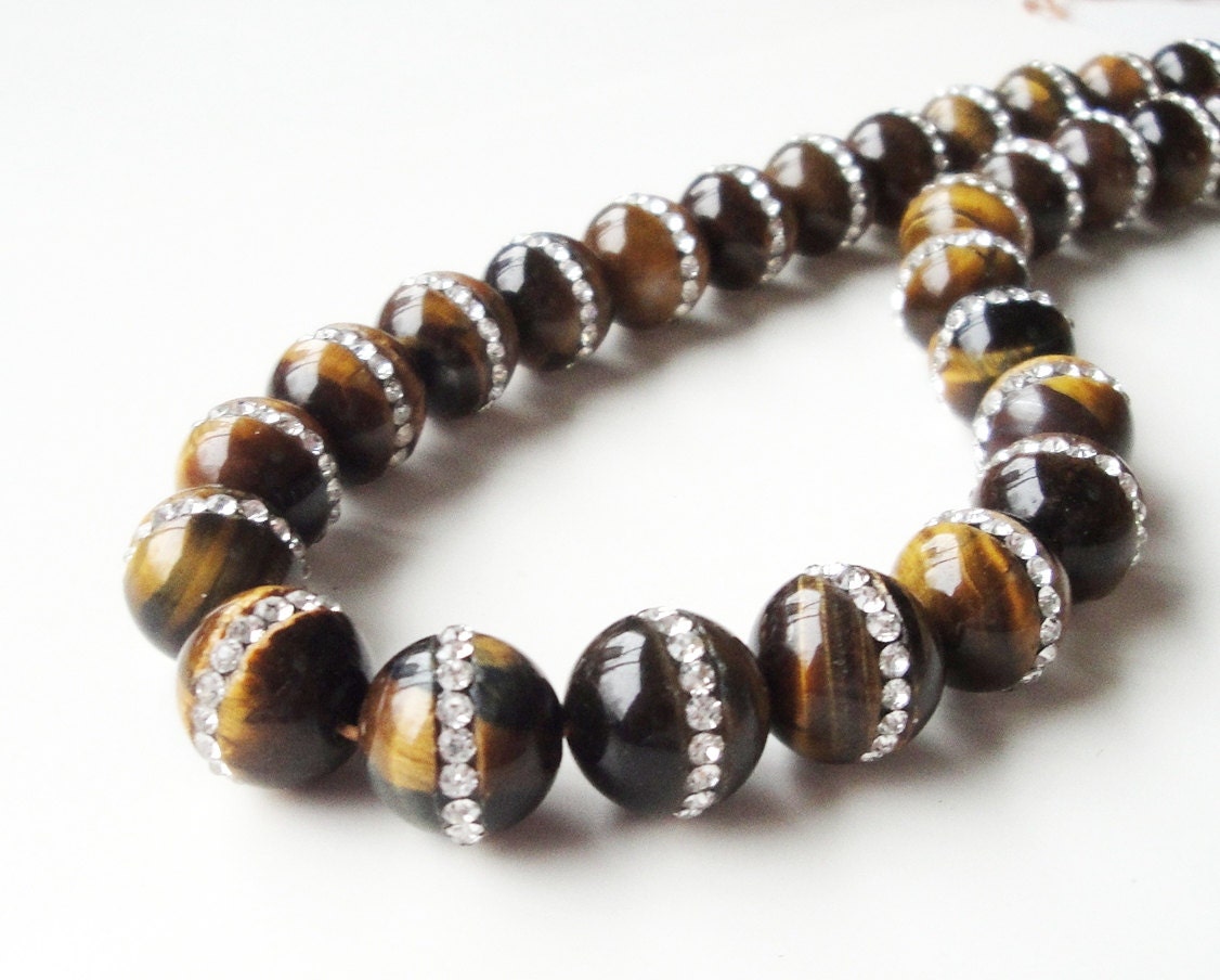 Tiger's Eye Beads Tigers Eye Round Beads Brown by BijiBijoux