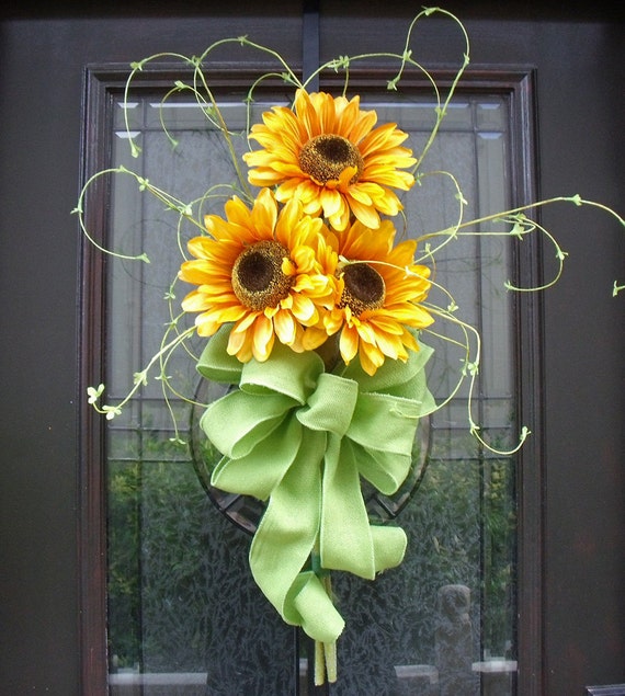 Spring Wreath Sunflower Bouquet Wall Decor Yellow Sunflower