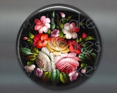 floral fridge magnet, russian trays flower decor, kitchen decor, large magnet, oversize magnet  MA-335