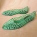 Vintage Jellies, Green Plastic Jelly Shoes, Size 8, Flats, Peep Toe, Vintage 1980's