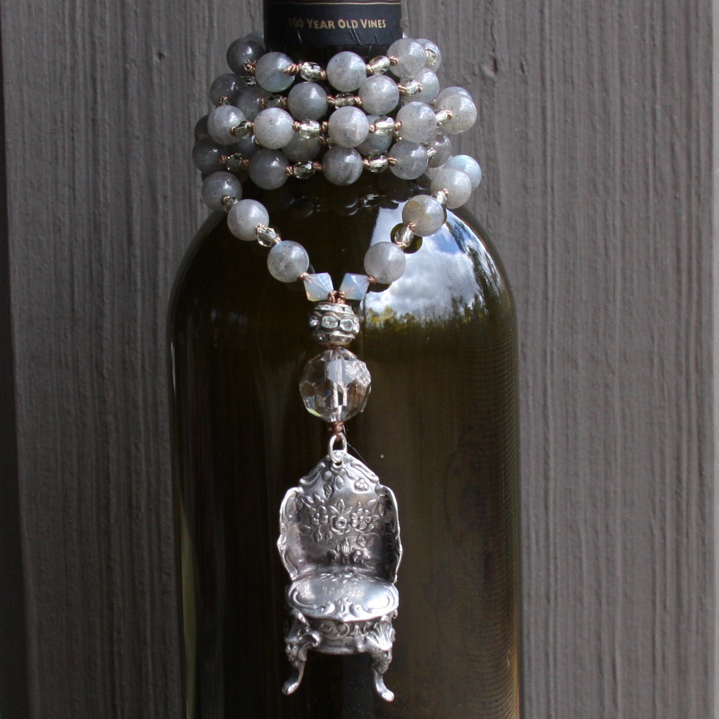 hallmarked sterling silver chair long necklace by