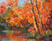 Items Similar To Custom Made To Order, Fall Painting Autumn Reflections 