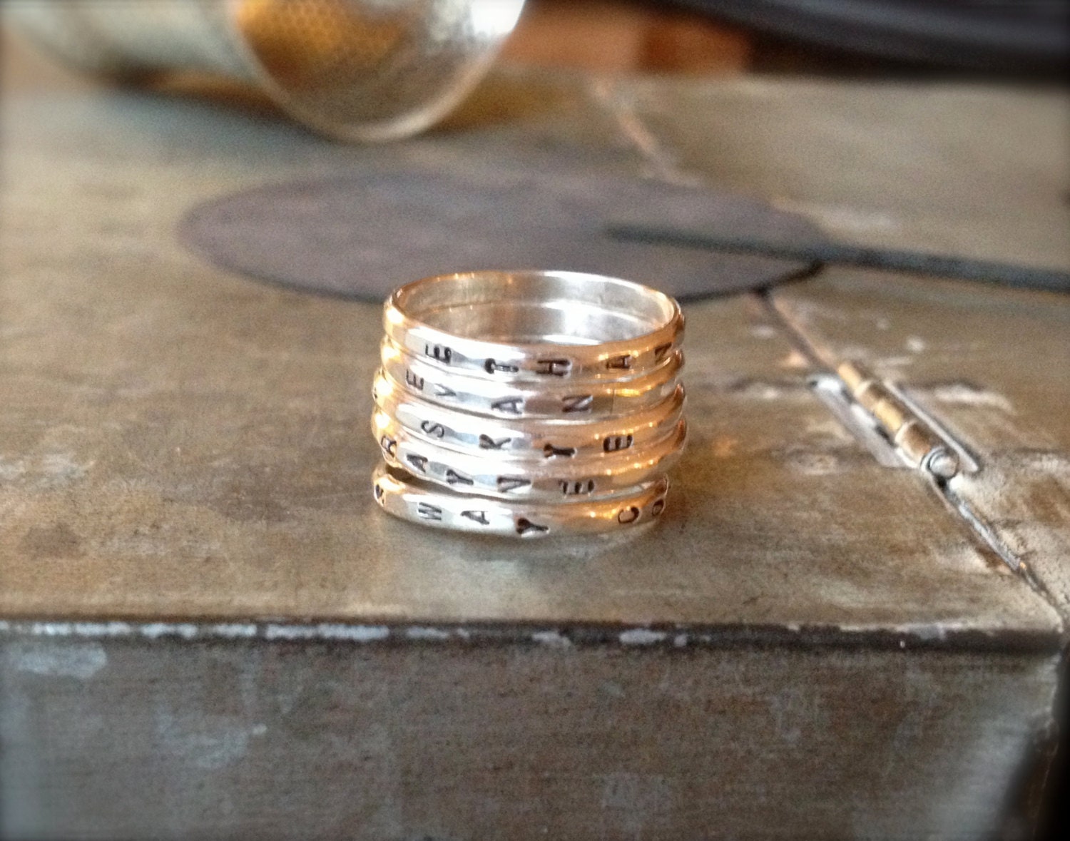 Personalized Name Rings Stackable