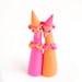 Birthday Cake Topper - Neon Pink and Orange Ferret Twins by Bonjour Poupette