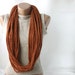 Rust infinity scarf wool crochet winter accessories Chain fall fashion