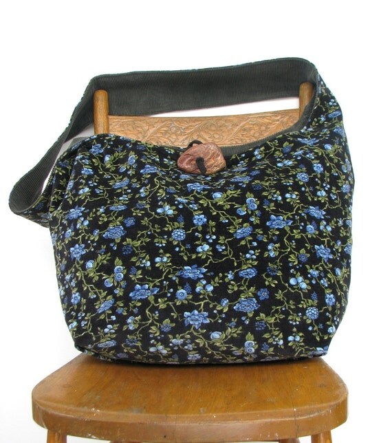 HOBO BAG Floral Bag Crossbody Purse Laptop Bag by thehobotrain