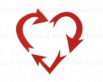 Triple Arrow Recycle Love Embroidery Design Instant Download