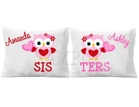 Sisters Personalized Pillow case Owl Personalized Pillow Case Il_570xn