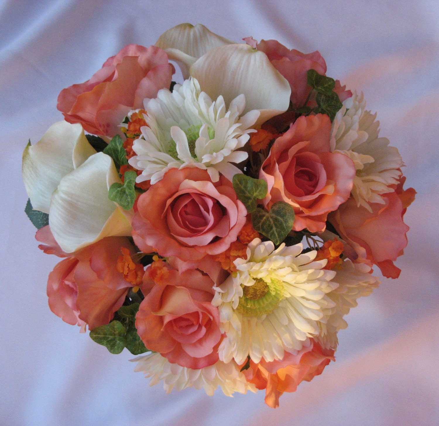 Coral Reef Bridal Bouquet Set Coral Reef Wedding Flowers