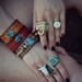 ELEPHANT /// Carved Bone Electroformed Ring /// Gold /// White /// size 6