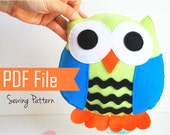 Easter Owl Pillow PDF Sewing pattern and Instructions instant Download A774 Il_170x135