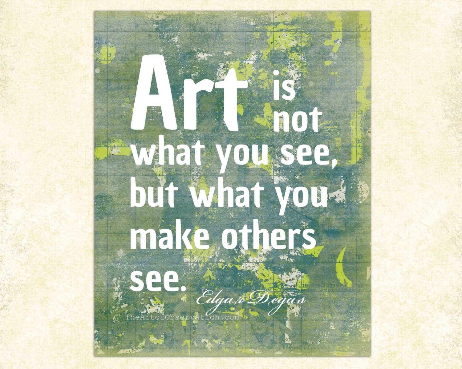 Art Quote Print Famous Artist Degas by theartofobservation ...