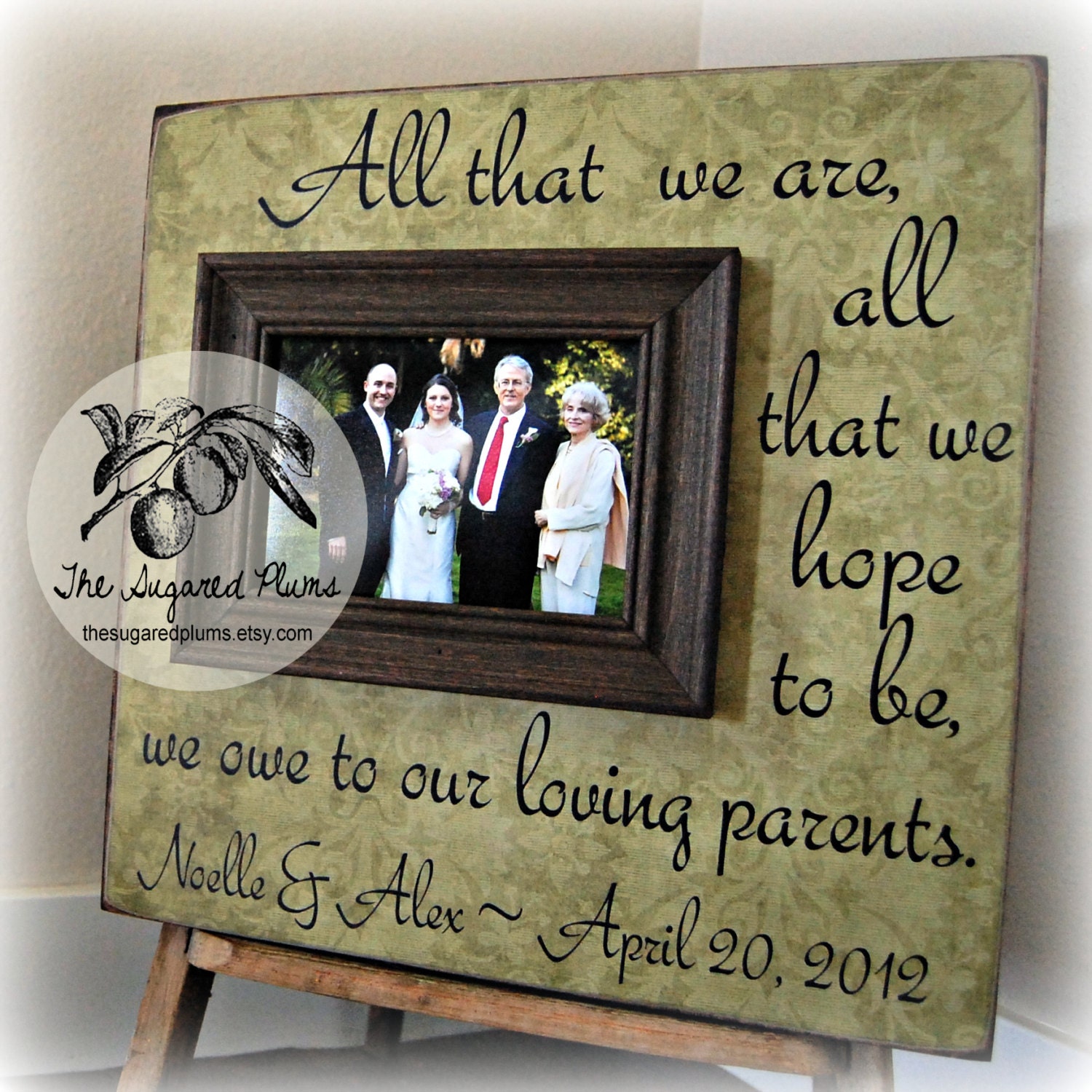 Parents Thank You Gifts Wedding Personalized Picture Frame