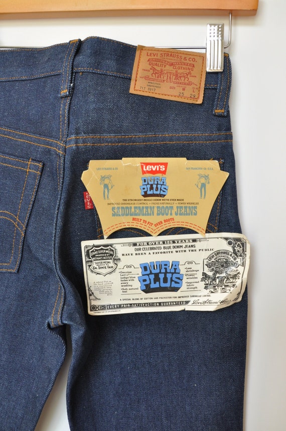 Items similar to 1970s Deadstock Levis 717 Saddleman Boot Jeans Size 26 ...