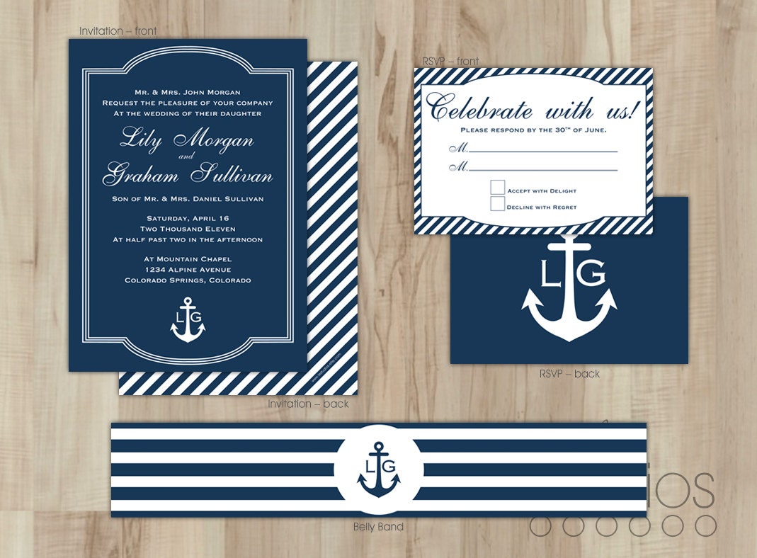 Nautical Wedding Invitation Nautical Wedding Wedding