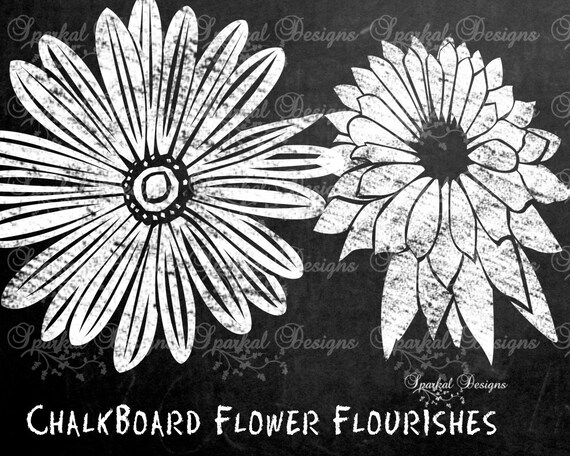Chalkboard Floral Flourishes Chalkboard Clip Art Chalkboard Wedding Clip art Chalkboard Flourishes Rustic Chalkboard Flourishes Instant Il_570xn