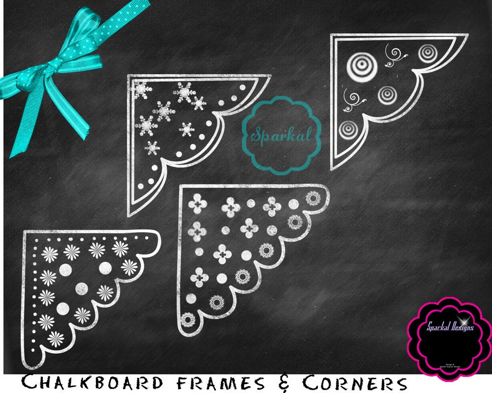 Digital Chalkboard Frames Chalkboard Corner Clip Art