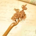 Peach Wood Hair Stick - Plum Blossom