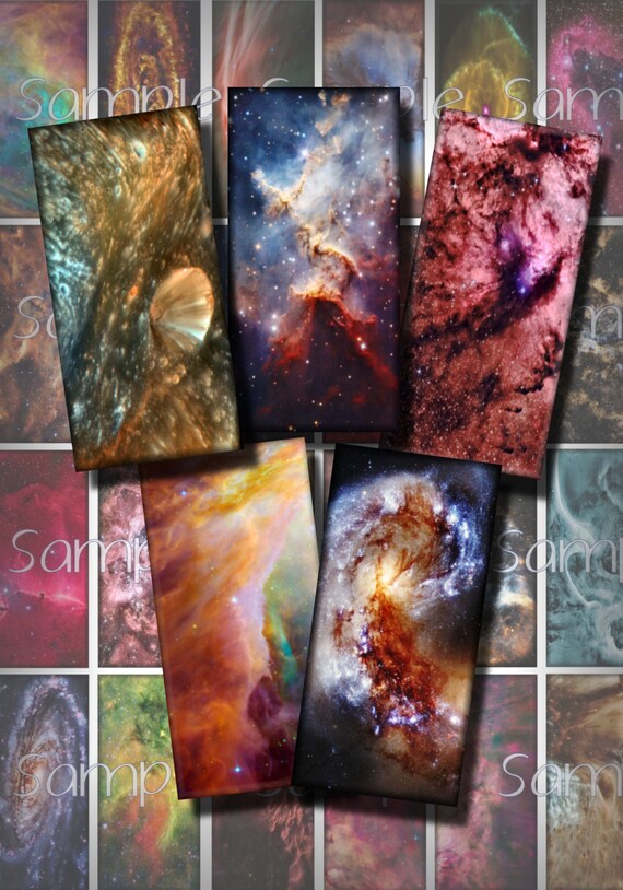 Universe Dominoes Digital Collage Sheet 1 x 2 Inch Domino
